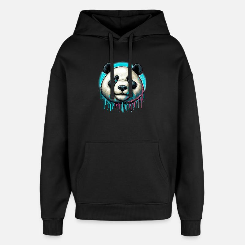 Panda - Sweat à capuche unisexe Stanley/Stella Oversized - noir