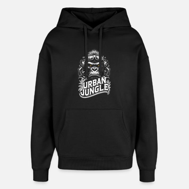 Urban Jungle Logo - Sweat à capuche unisexe Stanley/Stella Oversized - noir