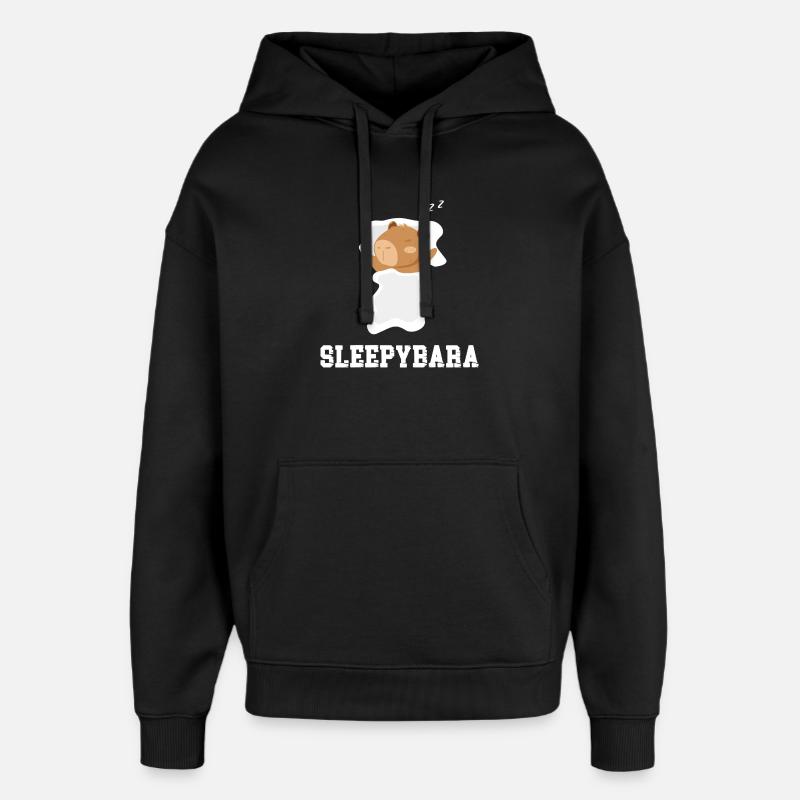 Sleepybara - Sweat à capuche unisexe Stanley/Stella Oversized - noir