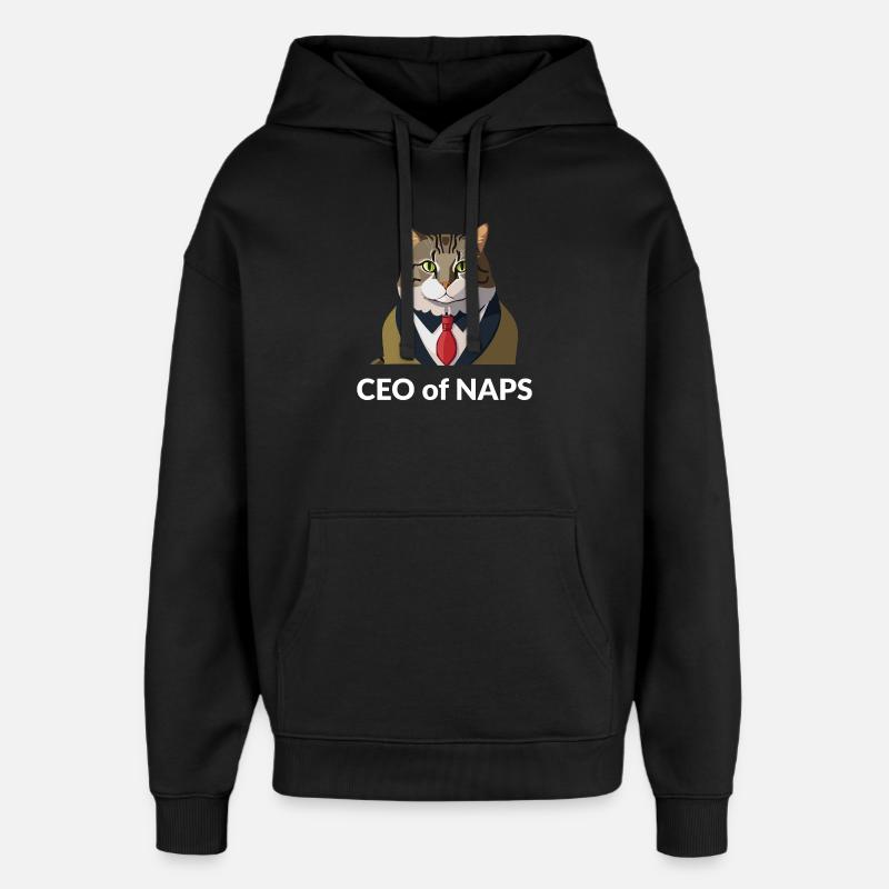 Geschäftsmann Katze mit Krawatte - Oversized Unisex Hoodie von Stanley/Stella - Schwarz