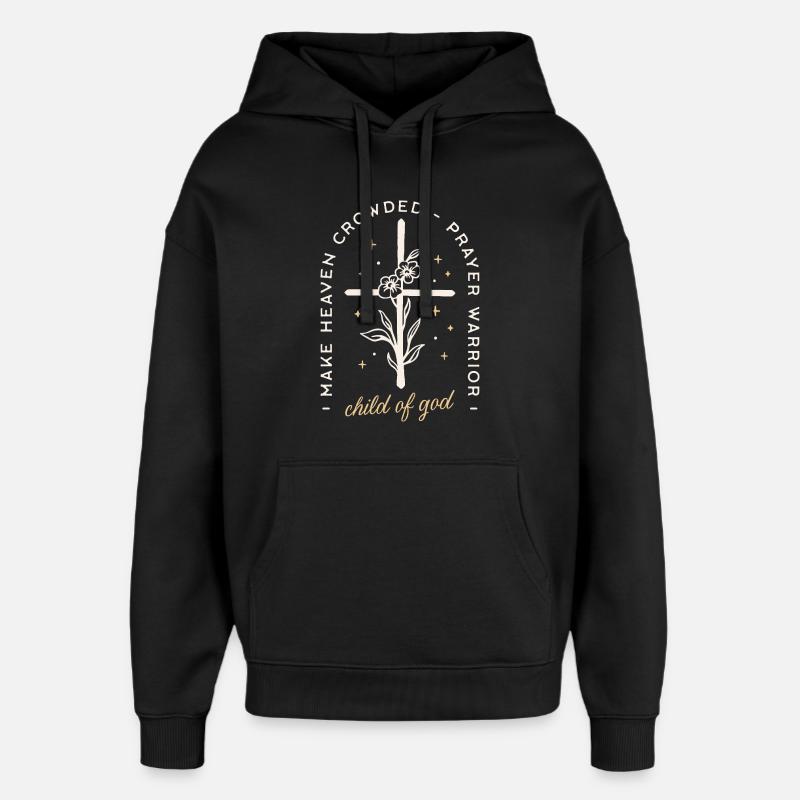 Christian, dieu, prière, guerrier, citations inspirantes - Sweat à capuche unisexe Stanley/Stella Oversized - noir