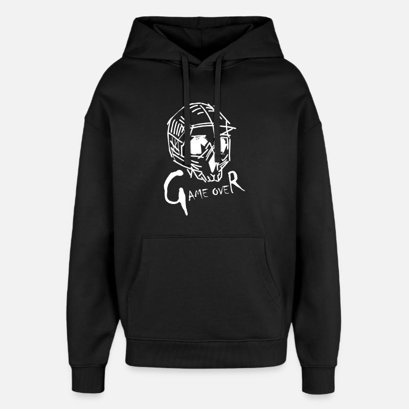 Game Over en blanc - Sweat à capuche unisexe Stanley/Stella Oversized - noir