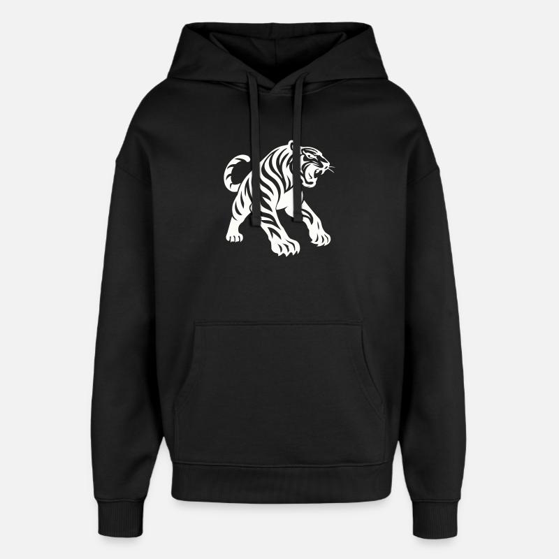 Silhouette de tigre - Sweat à capuche unisexe Stanley/Stella Oversized - noir