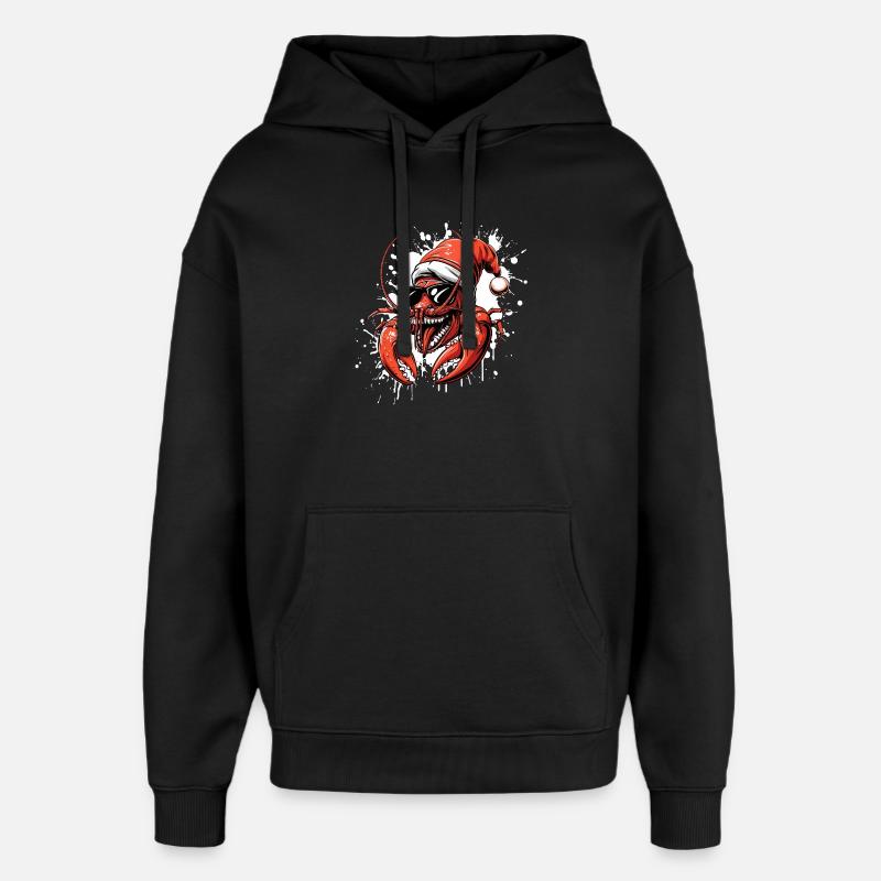 Crabe de homard Noël drôle - Sweat à capuche unisexe Stanley/Stella Oversized - noir