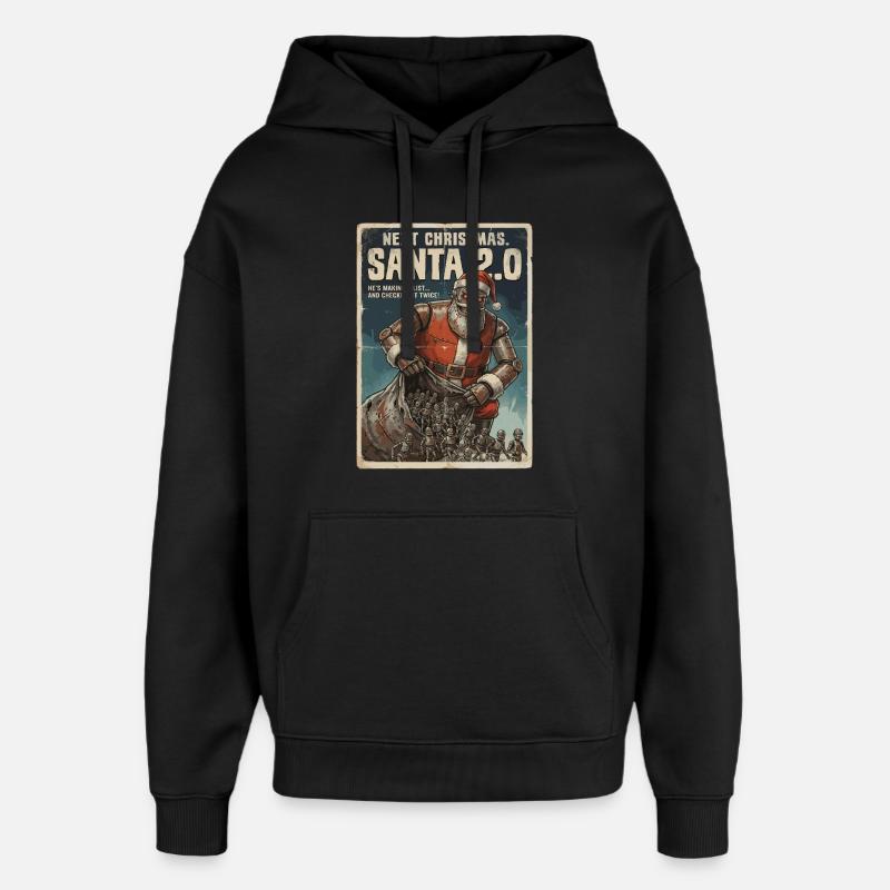 Santa 2.0 Cyborg - Sweat à capuche unisexe Stanley/Stella Oversized - noir
