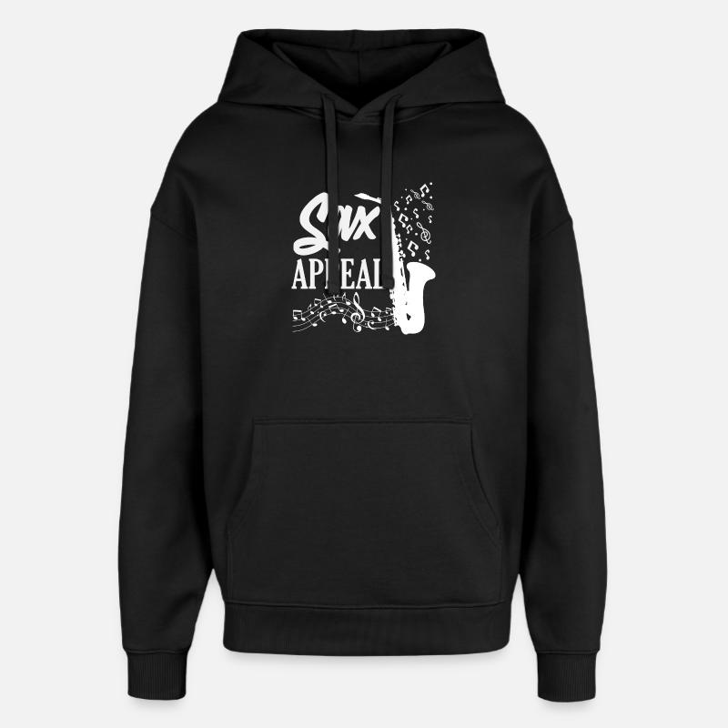 Partitions de saxophone Saxophone Appeal - Sweat à capuche unisexe Stanley/Stella Oversized - noir