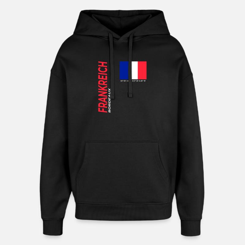 Bordeaux - Sweat à capuche unisexe Stanley/Stella Oversized - noir