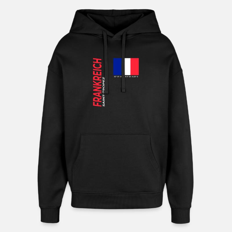 Saint-Tropez - Sweat à capuche unisexe Stanley/Stella Oversized - noir