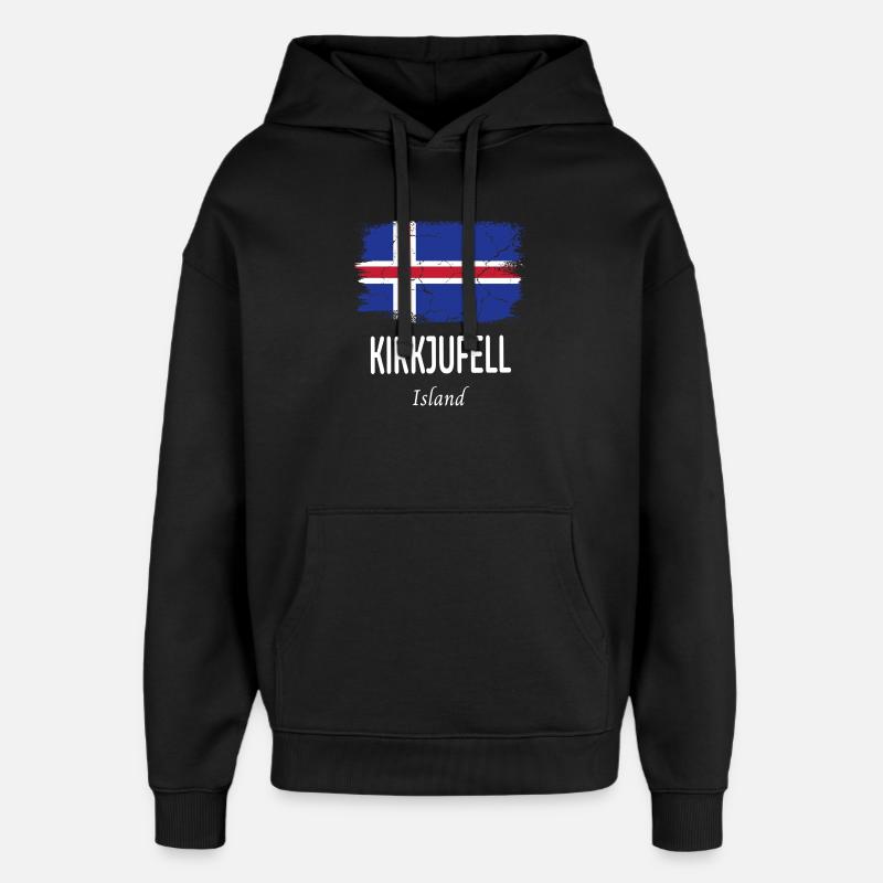Kirkjufell - Sweat à capuche unisexe Stanley/Stella Oversized - noir