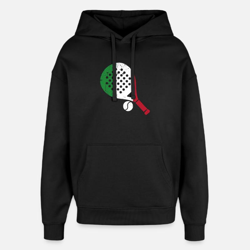 Raquette de padel style Italien - Sweat à capuche unisexe Stanley/Stella Oversized - noir