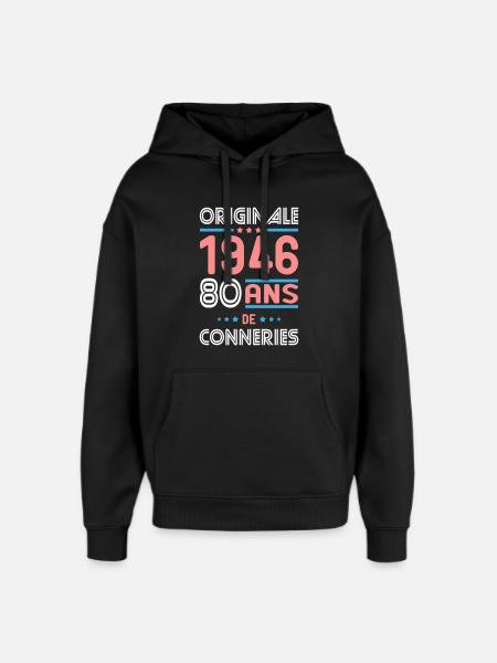 Original – 1946 – 80 Jahre - Oversized Unisex Hoodie von Stanley/Stella - Schwarz
