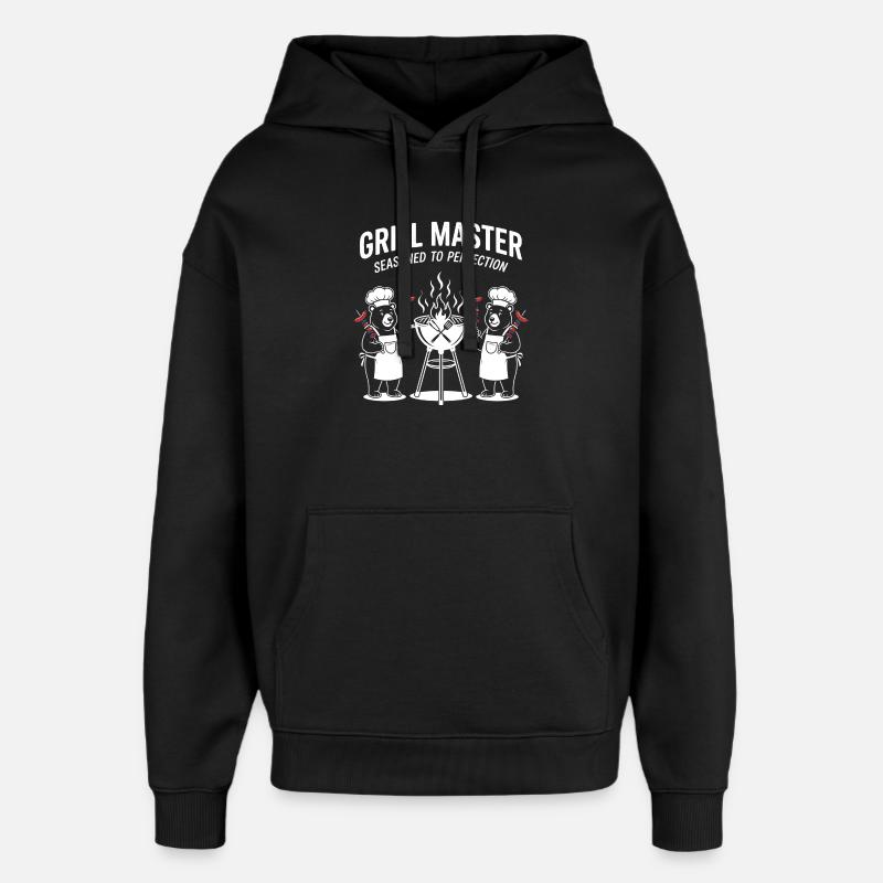 Duo Chef Ours Maître Grill - Sweat à capuche unisexe Stanley/Stella Oversized - noir