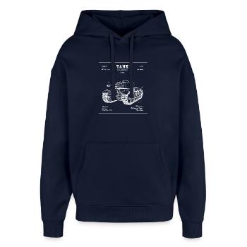 Vintage-TANK 1915 Patentmuster-T-Shirt - Oversized Unisex Hoodie von Stanley/Stella - Navy - Vorne - AI Model Female 172 light (172cm) & AI Model Male 185 light (185cm)