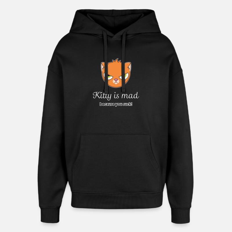 Chat en colère - Sweat à capuche unisexe Stanley/Stella Oversized - noir