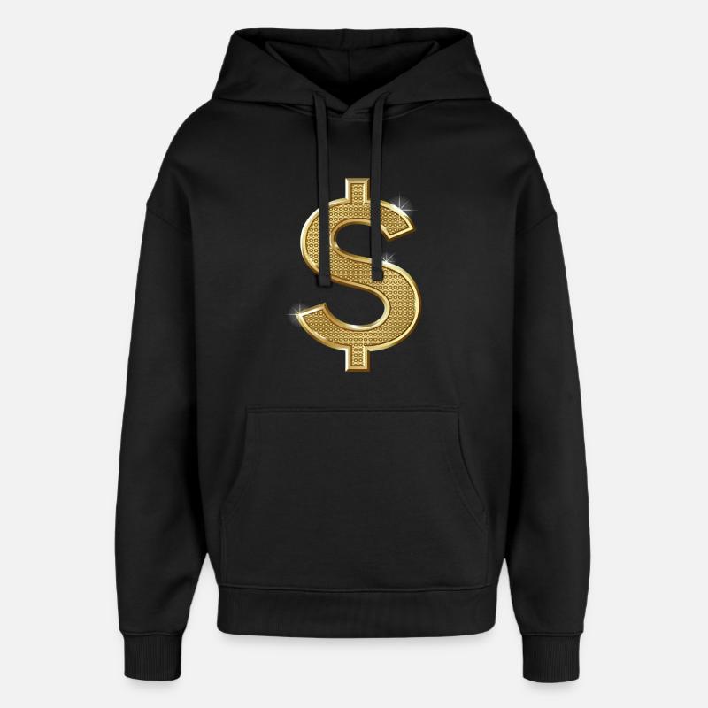 signe dollar - Sweat à capuche unisexe Stanley/Stella Oversized - noir
