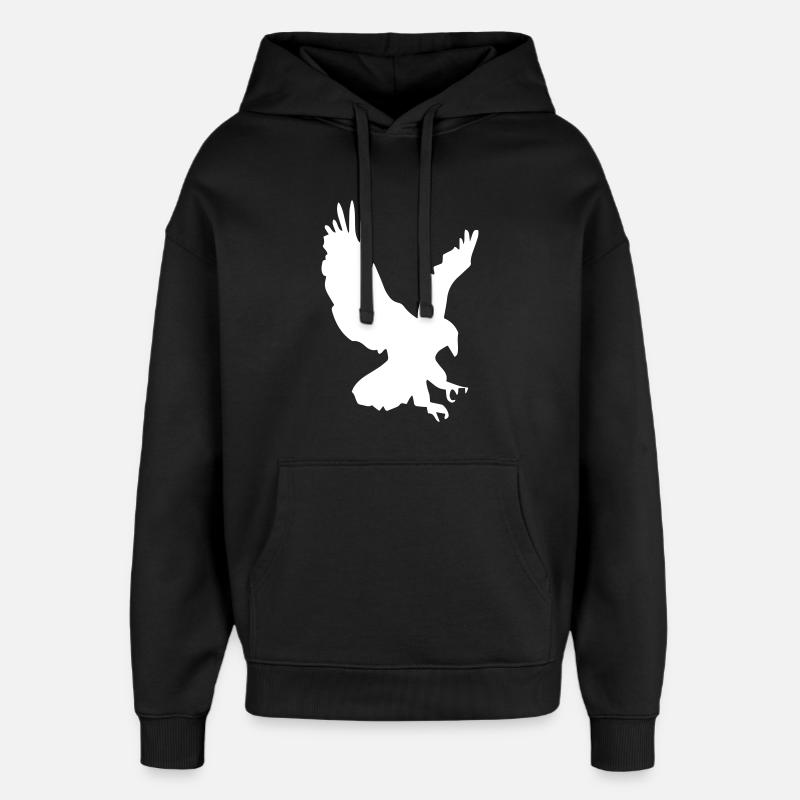 Eagle in a swoop - Oversized Unisex Hoodie by Stanley/Stella - black