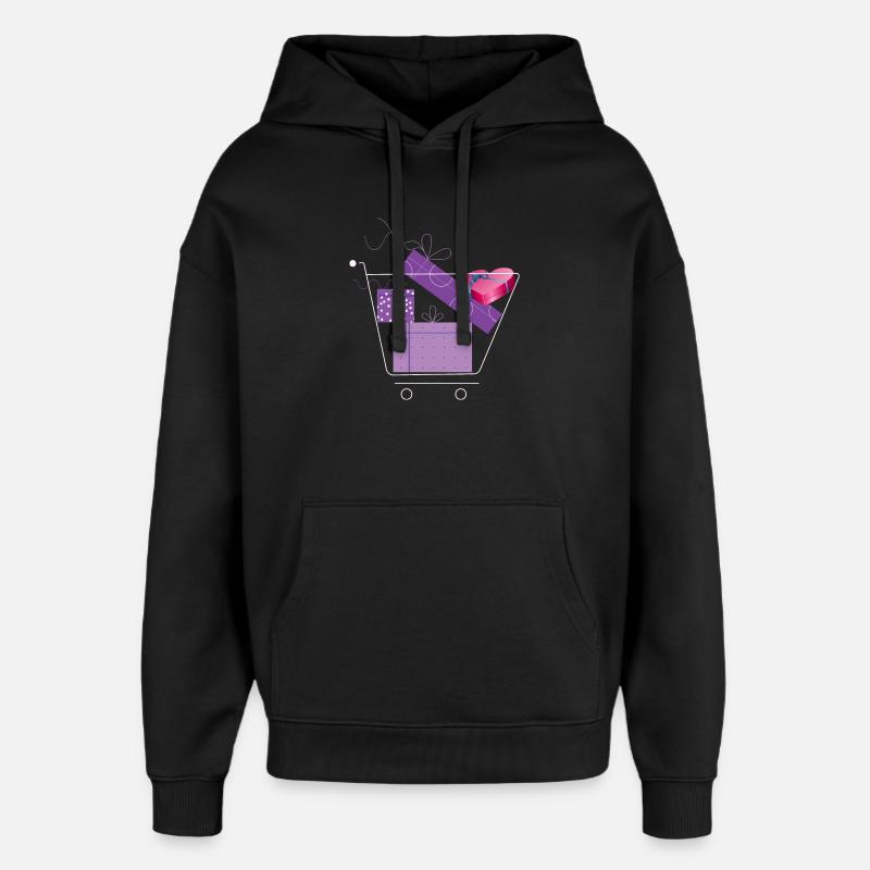 Panier avec cadeaux - Sweat à capuche unisexe Stanley/Stella Oversized - noir