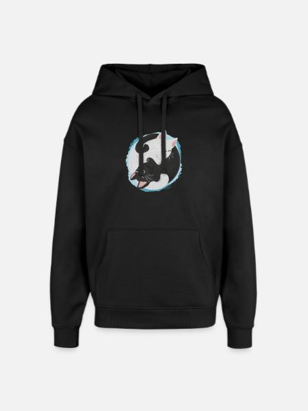 Jing Jang Cats - Oversized Unisex Hoodie by Stanley/Stella - black