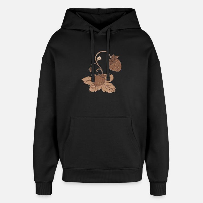 erdbeere sepia - Oversized Unisex Hoodie von Stanley/Stella - Schwarz