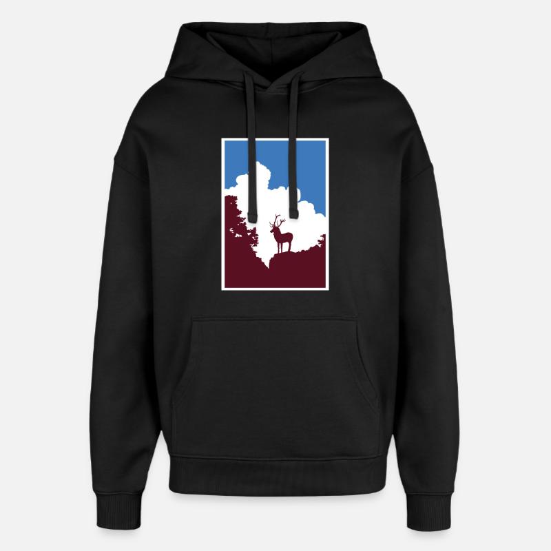 Hirschsprung crazy - Oversized Unisex Hoodie von Stanley/Stella - Schwarz