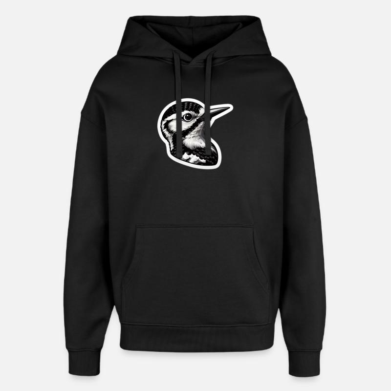 Specht - Oversized Unisex Hoodie von Stanley/Stella - Schwarz
