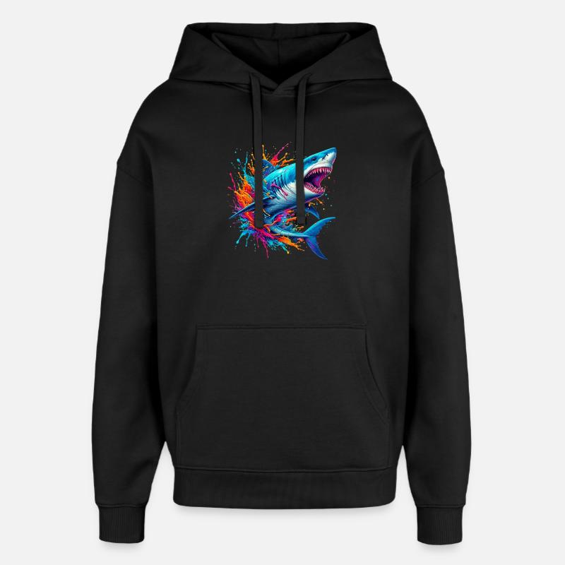 Requin - Sweat à capuche unisexe Stanley/Stella Oversized - noir