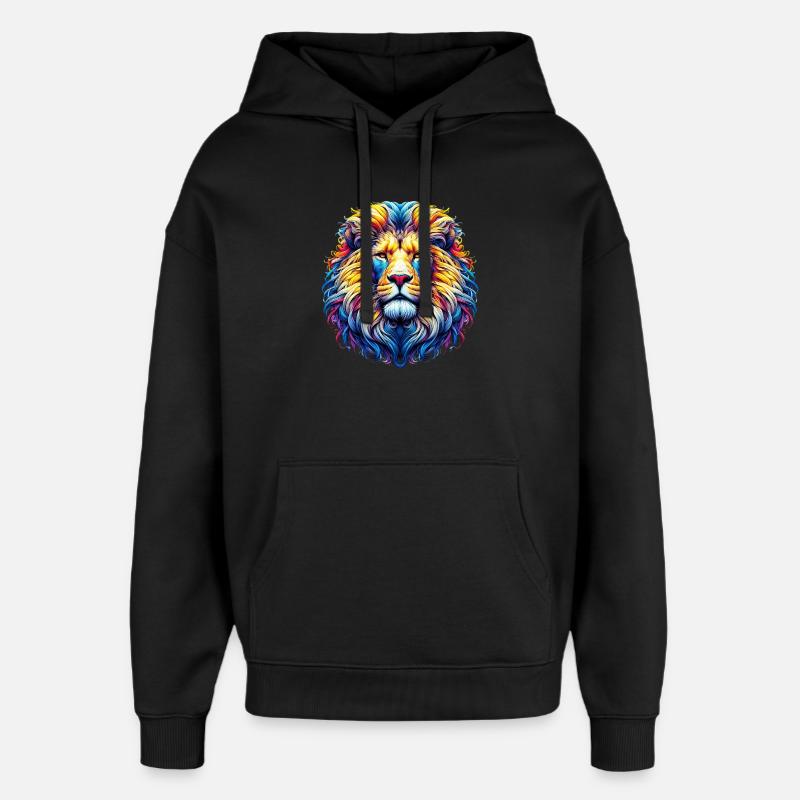 Lion - Sweat à capuche unisexe Stanley/Stella Oversized - noir