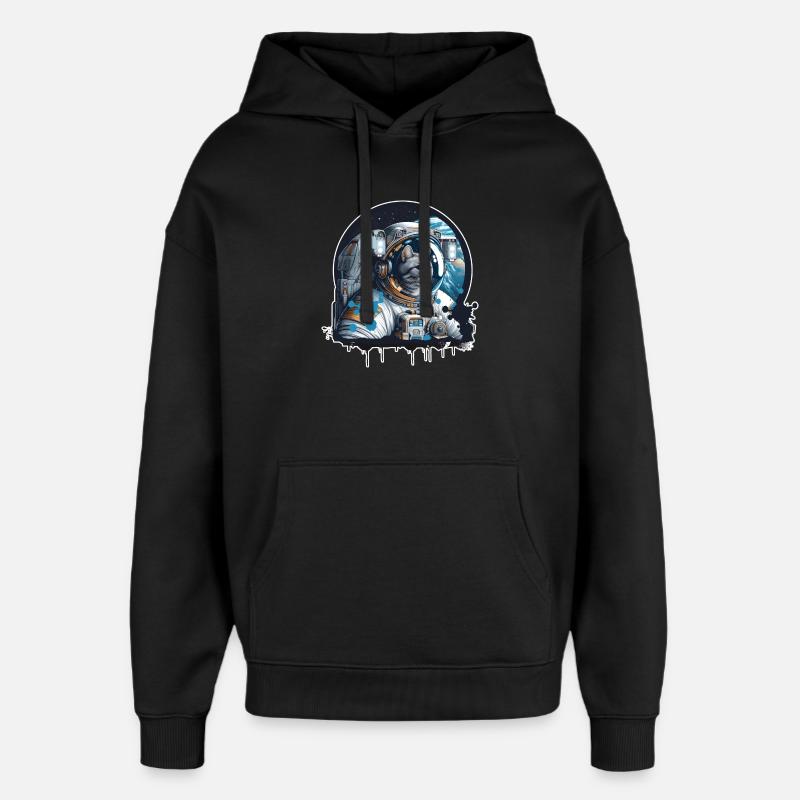 Un chat en costume d’astronaute - Sweat à capuche unisexe Stanley/Stella Oversized - noir