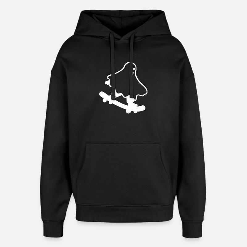 Skateboarding Geist Halloween - Oversized Unisex Hoodie von Stanley/Stella - Schwarz