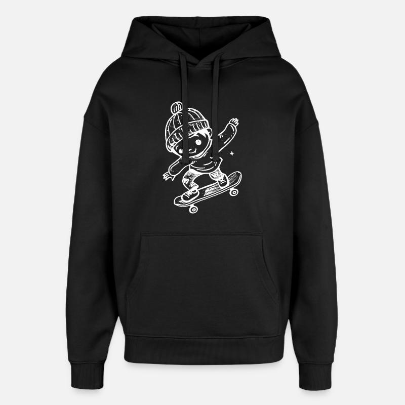 Planche à roulettes Kid Bande dessinée - Sweat à capuche unisexe Stanley/Stella Oversized - noir