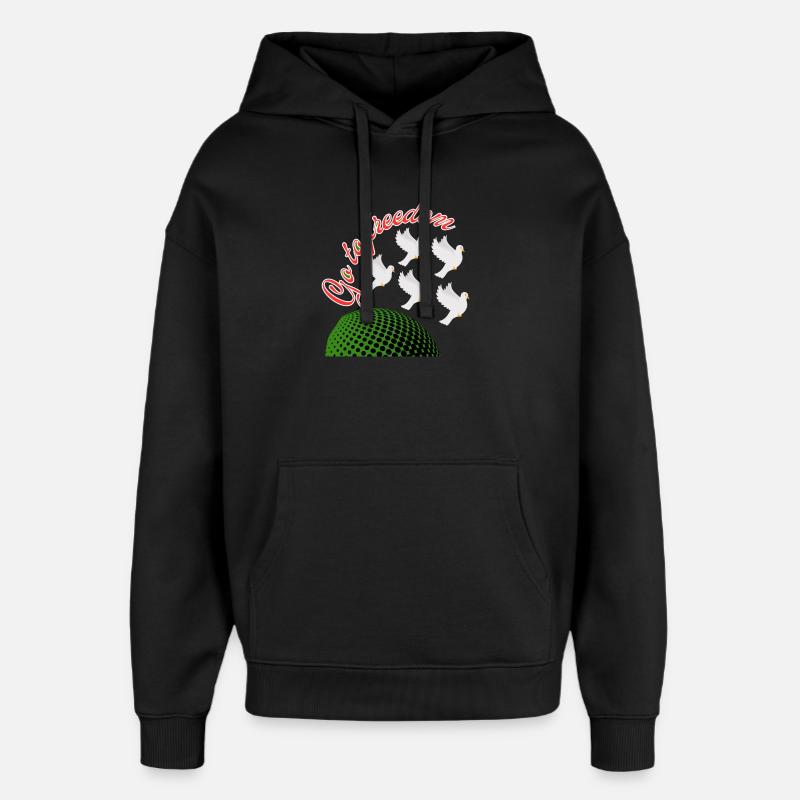 liberté - Sweat à capuche unisexe Stanley/Stella Oversized - noir