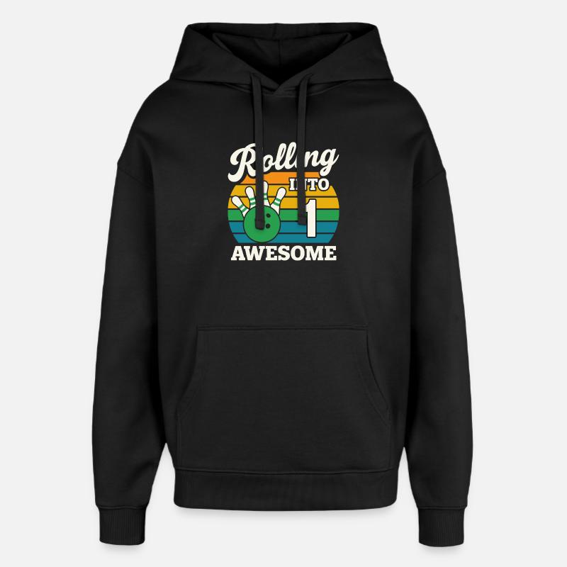 Bowling jusqu’au 1er anniversaire - Sweat à capuche unisexe Stanley/Stella Oversized - noir