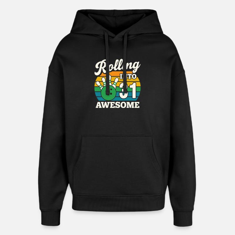 Retro Bowling 31e anniversaire Design - Sweat à capuche unisexe Stanley/Stella Oversized - noir