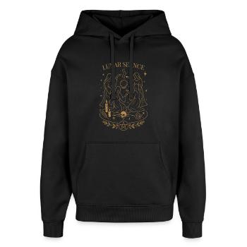 Samhain Lunar Séance Hexe Mond Ritual Art - Oversized Unisex Hoodie von Stanley/Stella - Schwarz - Vorne - AI Model Female 172 light (172cm) & AI Model Male 185 light (185cm)