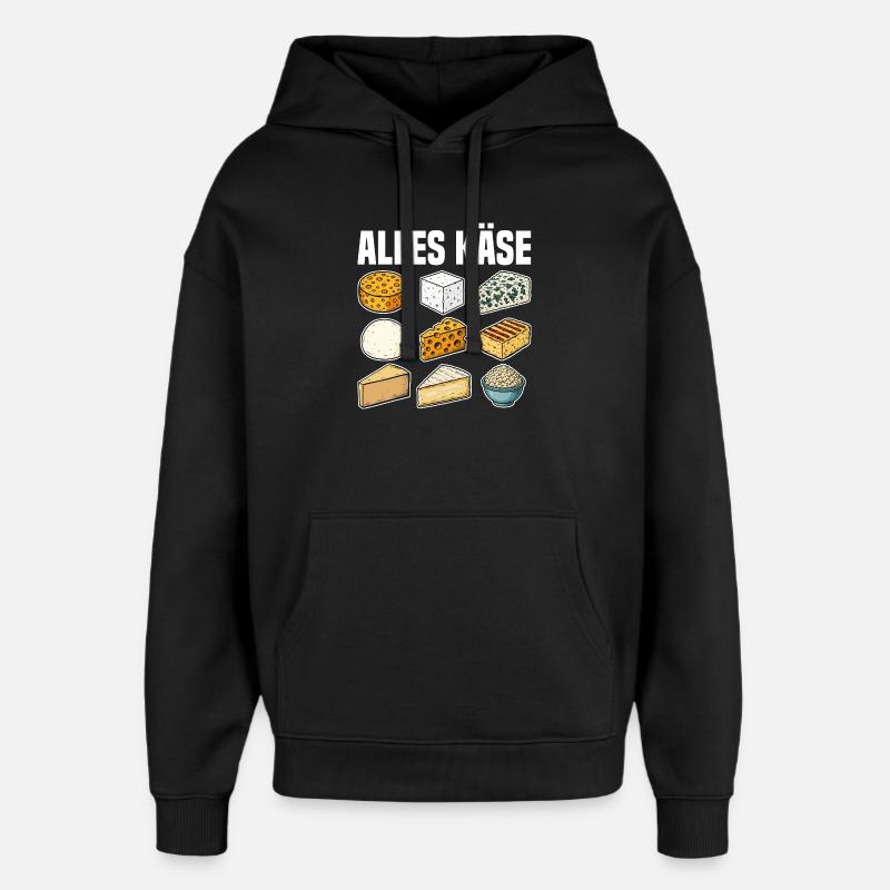 Tous les fromages - Sweat à capuche unisexe Stanley/Stella Oversized - noir