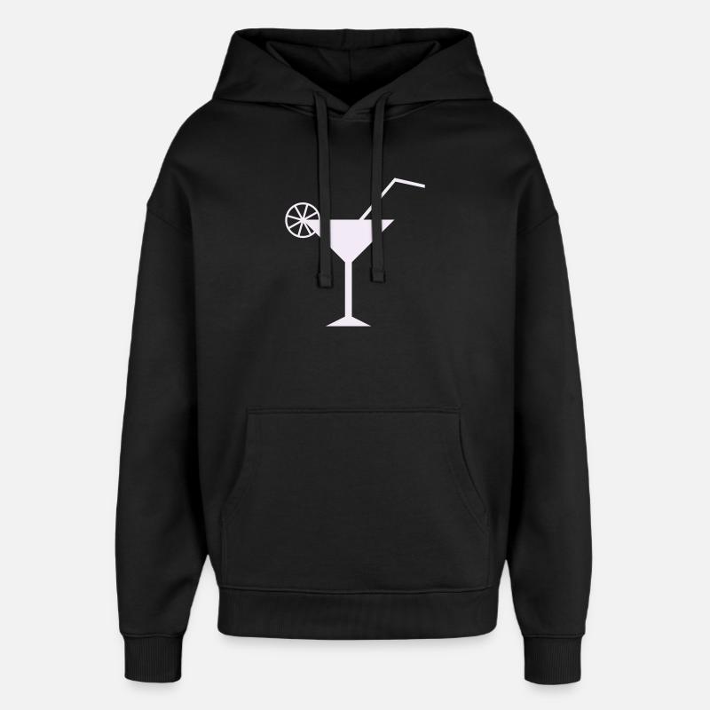 Design élégant de cocktail au citron - Sweat à capuche unisexe Stanley/Stella Oversized - noir