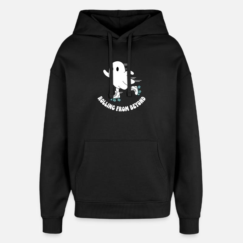 Fantôme sur patins à roulettes - Sweat à capuche unisexe Stanley/Stella Oversized - noir