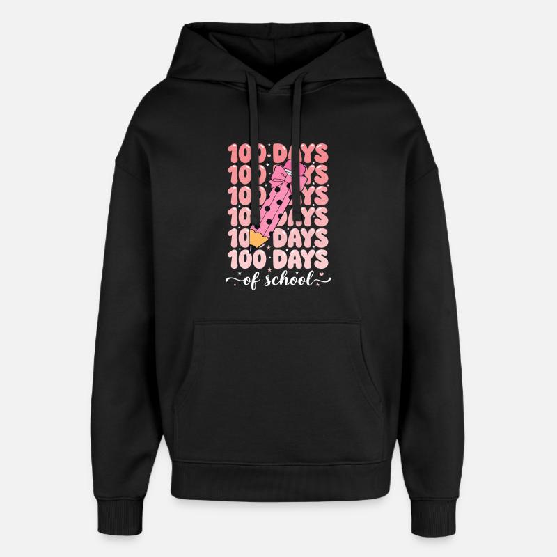 Célébration des 100 jours d’école - Sweat à capuche unisexe Stanley/Stella Oversized - noir