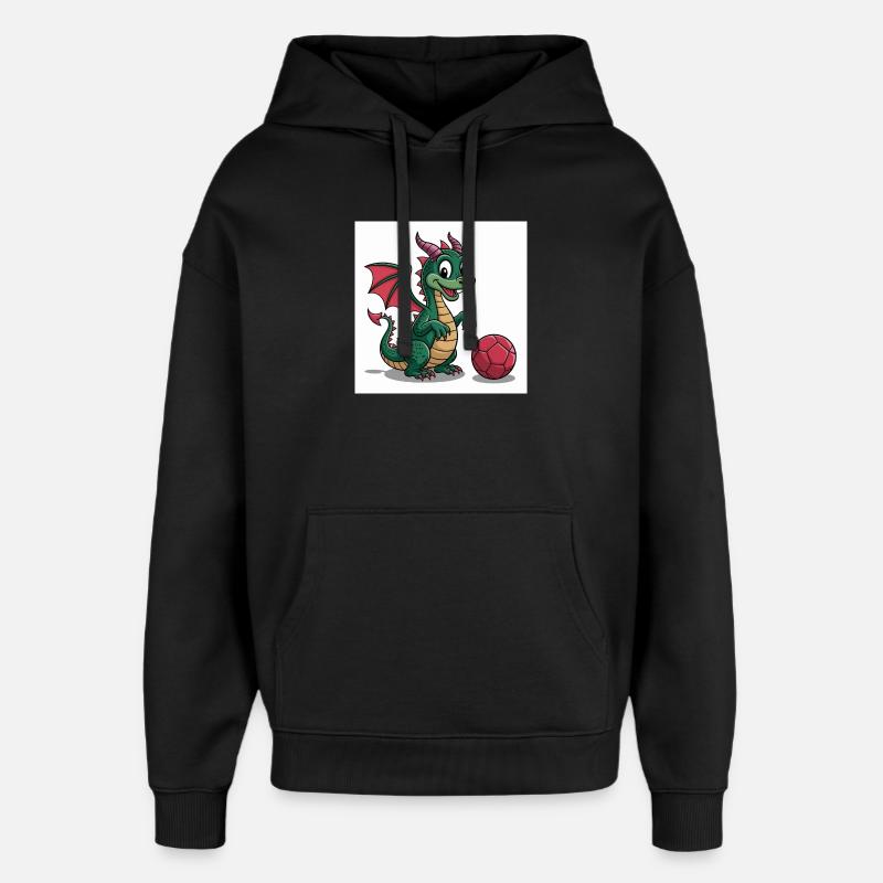 Grüner Drachenball Freund - Sweat à capuche unisexe Stanley/Stella Oversized - noir