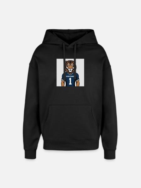 Tiger Mascot Jersey Print - Oversized Unisex Hoodie by Stanley/Stella - black