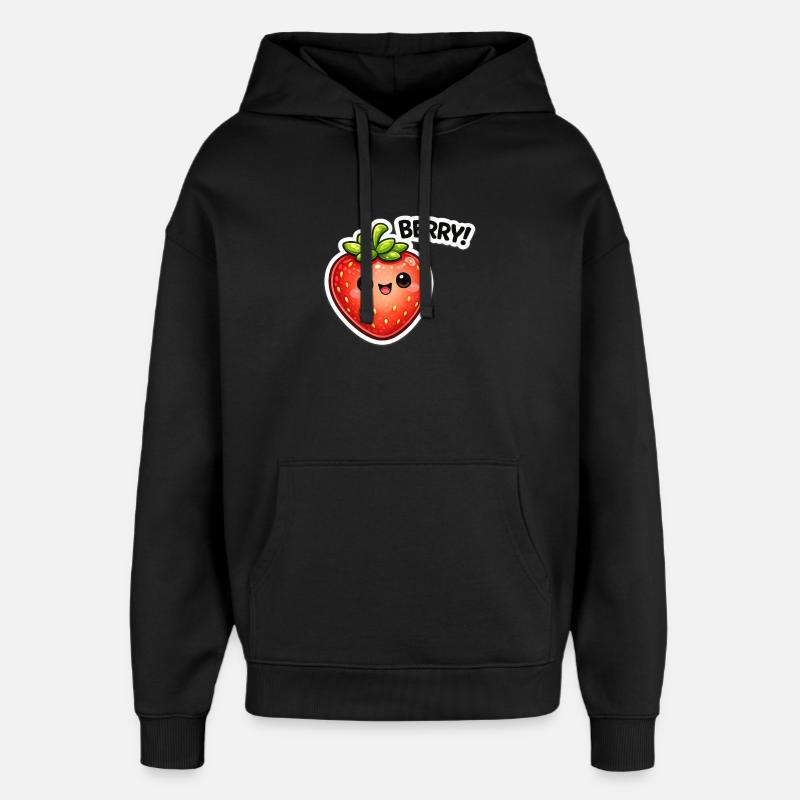 Autocollants Berry Style Kawaii - Sweat à capuche unisexe Stanley/Stella Oversized - noir