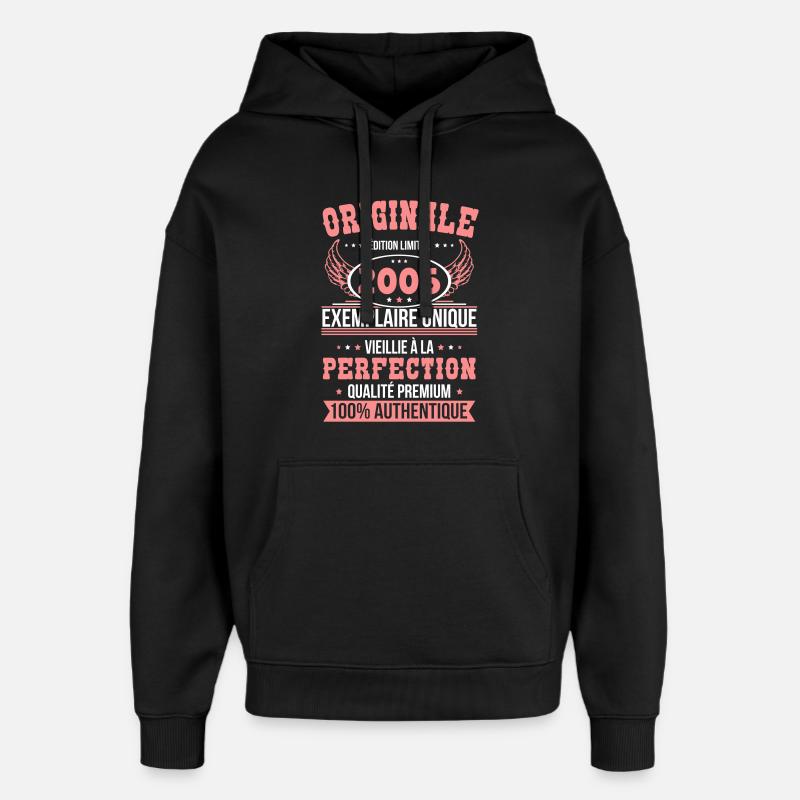 2006 – Einzigartiges Beispiel – Premiumqualität - Oversized Unisex Hoodie von Stanley/Stella - Schwarz
