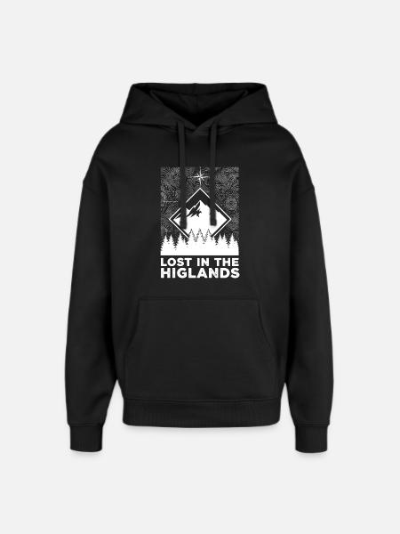 Perdu dans les Highlands - Sweat à capuche unisexe Stanley/Stella Oversized - noir