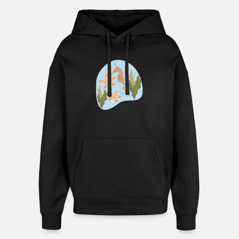Seepferdchen - Oversized Unisex Hoodie von Stanley/Stella - Schwarz