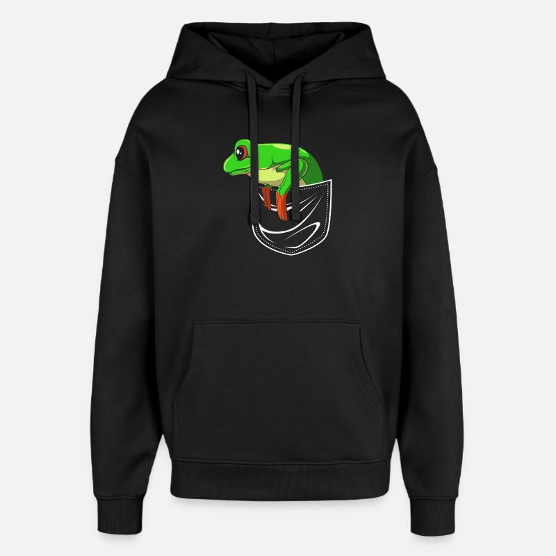 Grenouille Rainette arboricole - Sweat à capuche unisexe Stanley/Stella Oversized - noir