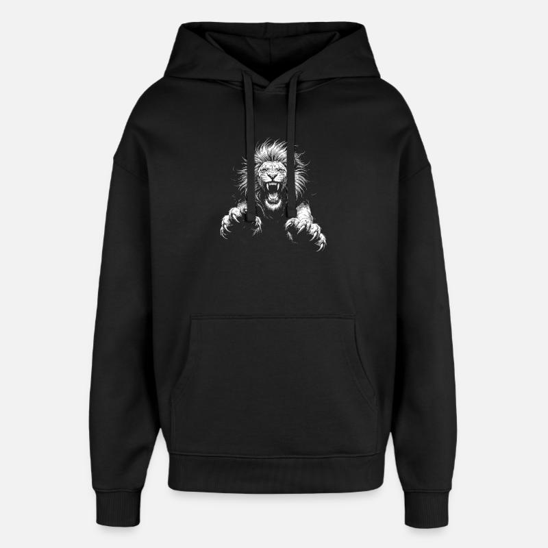 Lion - Sweat à capuche unisexe Stanley/Stella Oversized - noir