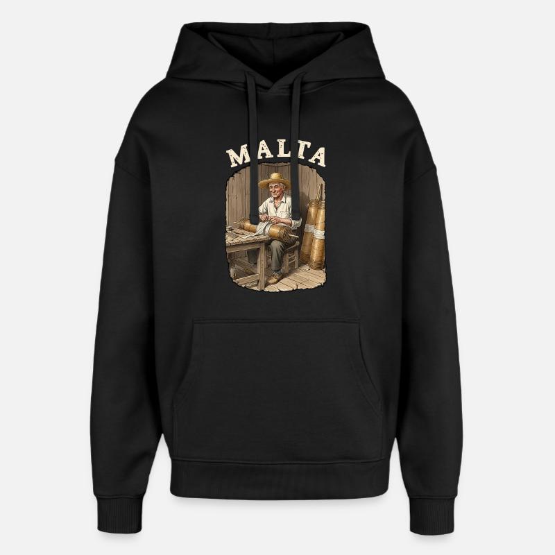 Feux d’artifice pyro de Malte - Sweat à capuche unisexe Stanley/Stella Oversized - noir
