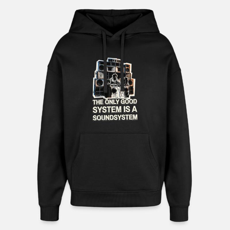 Doublage Soundsystem - Sweat à capuche unisexe Stanley/Stella Oversized - noir