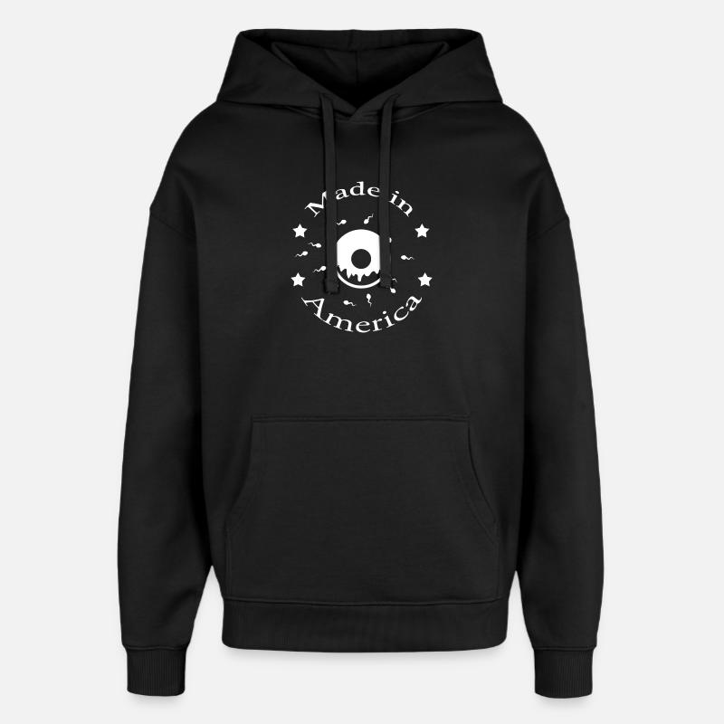 Made in America - Sweat à capuche unisexe Stanley/Stella Oversized - noir