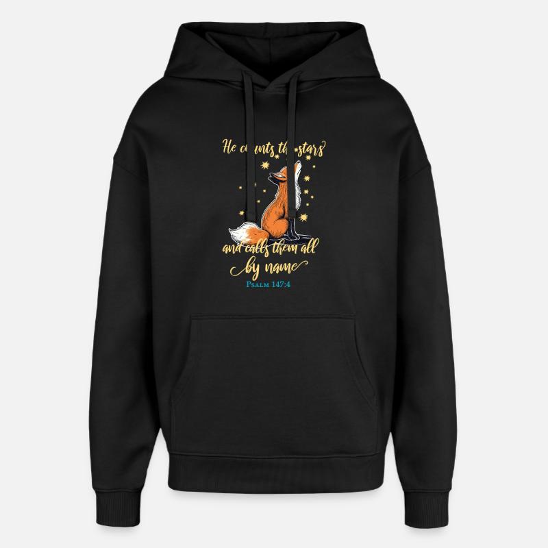 Citation chrétienne de Fox - Sweat à capuche unisexe Stanley/Stella Oversized - noir